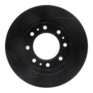 Cadillac DTS Brake Rotor (1) - Front Right - R1 Concepts - Drilled & Slotted - Black - `06-`11